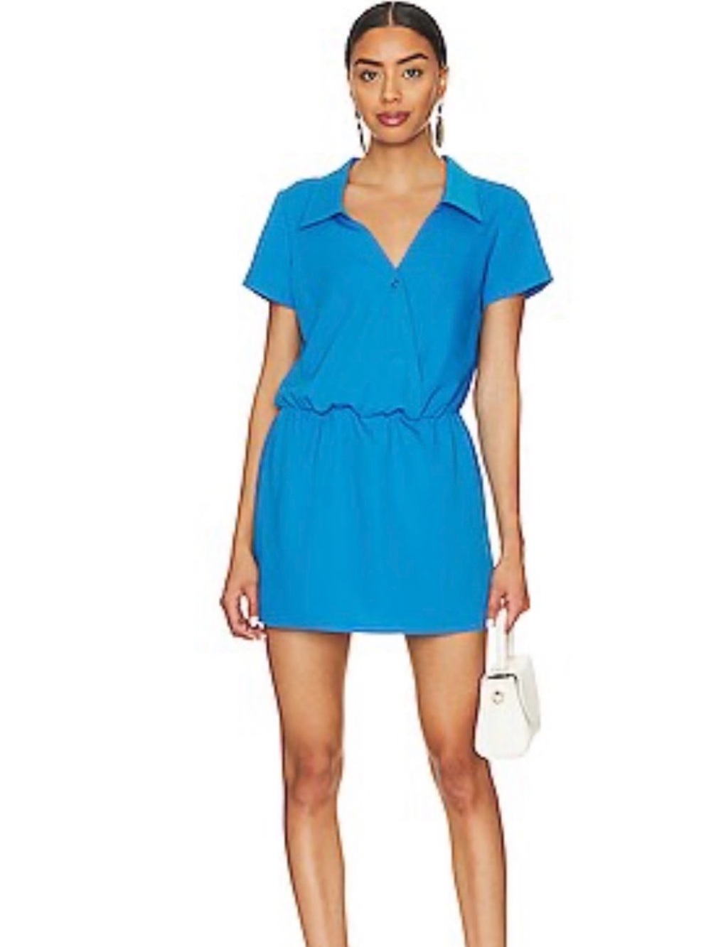 Amanda Uprichard Vibrant Blue Collared Romper